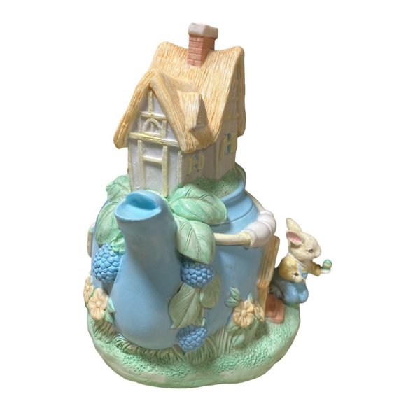 Working Vintage Enesco Music Box Teapot and Easter Bunny - Picture 3 of 10